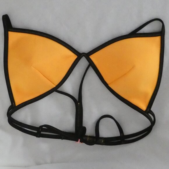 Unbranded | small | Padded Orange Bikini Top | Black Trim - Picture 3 of 10